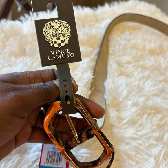 Vince Camuto Leopard Print Belt with Gold Buckle - Picture 9 of 15